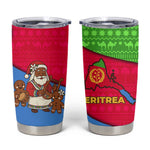 Eritrea Christmas Tumbler Cup African Santa Gingerbread Harp National Flag Colors - African Pride