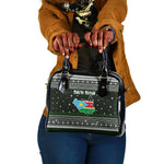 South Sudan Christmas Shoulder Handbag National Map Flag Colors and Sleeping Rhino Motif - African Pride