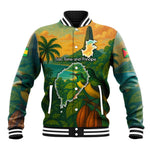 Sao Tome and Principe Baseball Jacket Tropical Island Bird and Cocoa Forest - African Pride