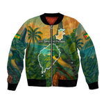 Sao Tome and Principe Bomber Jacket Tropical Island Bird and Cocoa Forest - African Pride