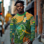 Sao Tome and Principe Long Sleeve Shirt Tropical Island Bird and Cocoa Forest - African Pride