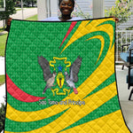 Sao Tome and Principe National Emblem Quilt Green Yellow Flag Pattern - African Pride