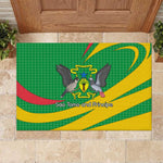 Sao Tome and Principe National Emblem Rubber Doormat Green Yellow Flag Pattern - African Pride