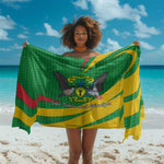 Sao Tome and Principe National Emblem Sarong Green Yellow Flag Pattern - African Pride