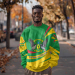 Sao Tome and Principe National Emblem Sweatshirt Green Yellow Flag Pattern - African Pride