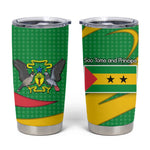 Sao Tome and Principe National Emblem Tumbler Cup Green Yellow Flag Pattern - African Pride