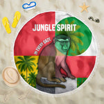 Jungle Spirit Monkey Beach Blanket Sao Tome and Principe Tropical Flag Color - African Pride
