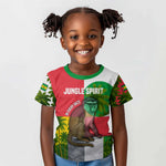 Jungle Spirit Monkey Kid T shirt Sao Tome and Principe Tropical Flag Color - African Pride