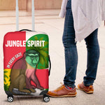 Jungle Spirit Monkey Luggage Cover Sao Tome and Principe Tropical Flag Color - African Pride