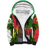 Jungle Spirit Monkey Sherpa Hoodie Sao Tome and Principe Tropical Flag Color - African Pride