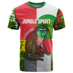 Jungle Spirit Monkey T shirt Sao Tome and Principe Tropical Flag Color - African Pride
