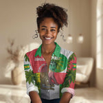 Jungle Spirit Monkey Women Casual Shirt Sao Tome and Principe Tropical Flag Color - African Pride