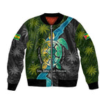 Sea Turtle Sao Tome and Principe Bomber Jacket Ocean Tide and Tropical Palm - African Pride