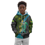 Sea Turtle Sao Tome and Principe Kid Hoodie Ocean Tide and Tropical Palm - African Pride