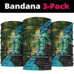Sea Turtle Sao Tome and Principe Neck Gaiter Ocean Tide and Tropical Palm TS04