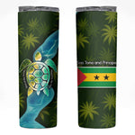 Sea Turtle Sao Tome and Principe Skinny Tumbler Ocean Tide and Tropical Palm - African Pride