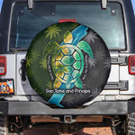 Sea Turtle Sao Tome and Principe Spare Tire Cover Ocean Tide and Tropical Palm - African Pride