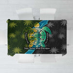 Sea Turtle Sao Tome and Principe Tablecloth Ocean Tide and Tropical Palm - African Pride