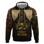 Anubis Egypt Hoodie Ancient Hieroglyph Pharaoh Spirit - African Pride