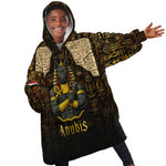 Anubis Egypt Kid Wearable Blanket Hoodie Ancient Hieroglyph Pharaoh Spirit - African Pride