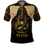 Anubis Egypt Polo Shirt Ancient Hieroglyph Pharaoh Spirit - African Pride