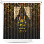 Anubis Egypt Shower Curtain Ancient Hieroglyph Pharaoh Spirit - African Pride