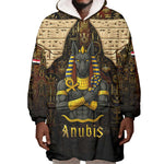 Anubis Egypt Wearable Blanket Hoodie Ancient Hieroglyph Pharaoh Spirit - African Pride