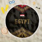 Ankh Eye of Horus Egypt Beach Blanket Ancient Black Gold Hieroglyph Spirit - African Pride