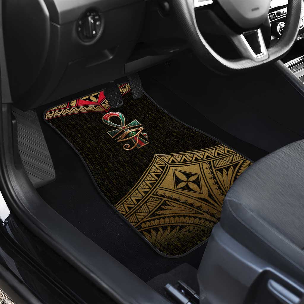 Ankh Eye of Horus Egypt Car Mats Ancient Black Gold Hieroglyph Spirit - African Pride