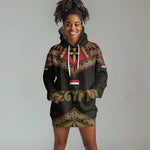 Ankh Eye of Horus Egypt Hoodie Dress Ancient Black Gold Hieroglyph Spirit - African Pride