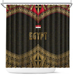 Ankh Eye of Horus Egypt Shower Curtain Ancient Black Gold Hieroglyph Spirit - African Pride