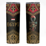 Ankh Eye of Horus Egypt Skinny Tumbler Ancient Black Gold Hieroglyph Spirit - African Pride