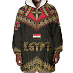 Ankh Eye of Horus Egypt Wearable Blanket Hoodie Ancient Black Gold Hieroglyph Spirit - African Pride
