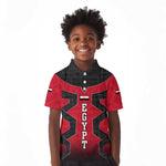 Egypt Flag Emblem Kid Polo Shirt Red Black Bold Spirit - African Pride