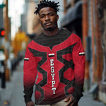 Egypt Flag Emblem Long Sleeve Shirt Red Black Bold Spirit - African Pride