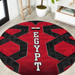 Egypt Flag Emblem Round Carpet Red Black Bold Spirit - African Pride