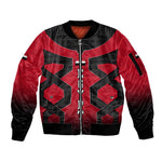 Egypt Flag Emblem Sleeve Zip Bomber Jacket Red Black Bold Spirit - African Pride