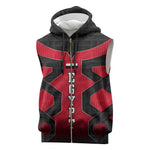 Egypt Flag Emblem Sleeveless Zip Hoodie Red Black Bold Spirit - African Pride