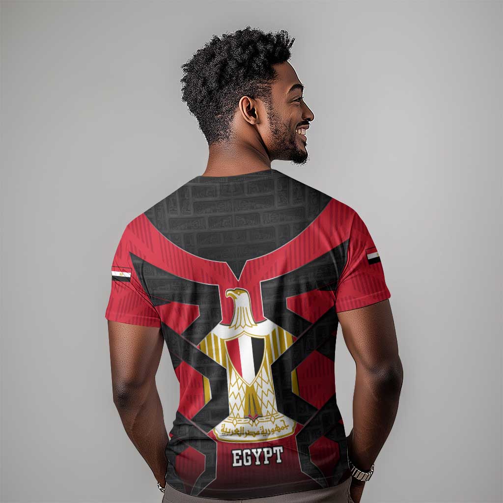 Egypt Flag Emblem T shirt Red Black Bold Spirit - African Pride