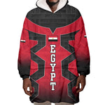 Egypt Flag Emblem Wearable Blanket Hoodie Red Black Bold Spirit - African Pride