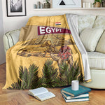 Egyptian Pyramids and Anubis Blanket Camel Caravan Desert - African Pride