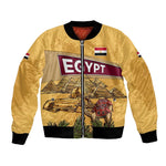 Egyptian Pyramids and Anubis Bomber Jacket Camel Caravan Desert - African Pride