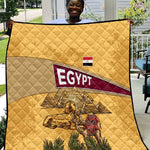 Egyptian Pyramids and Anubis Quilt Camel Caravan Desert - African Pride