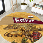 Egyptian Pyramids and Anubis Round Carpet Camel Caravan Desert - African Pride