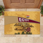 Egyptian Pyramids and Anubis Rubber Doormat Camel Caravan Desert - African Pride