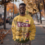 Egyptian Pyramids and Anubis Sweatshirt Camel Caravan Desert - African Pride