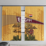 Egyptian Pyramids and Anubis Window Curtain Camel Caravan Desert - African Pride