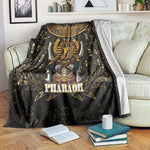 Pharaoh King Tut Egypt Blanket Hieroglyphic Gold Pattern - African Pride