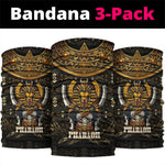 Pharaoh King Tut Egypt Neck Gaiter Hieroglyphic Gold Pattern TS04