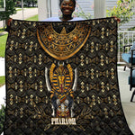 Pharaoh King Tut Egypt Quilt Hieroglyphic Gold Pattern - African Pride